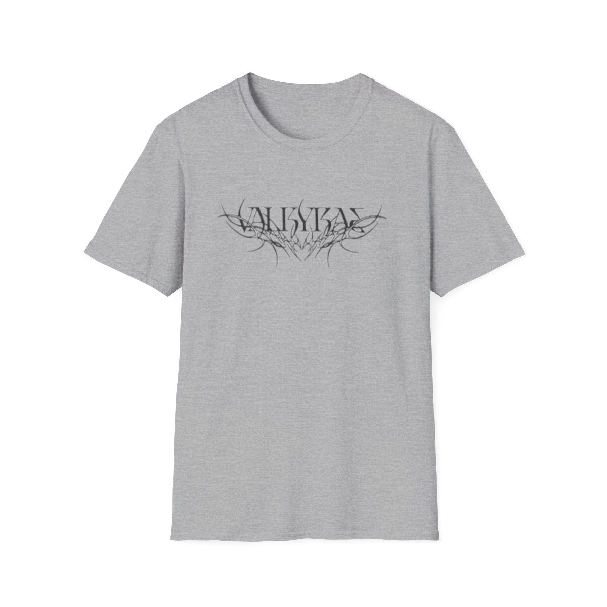Tribal Valkyrie Script T-Shirt | Norse Warrior Mythology Tee | Valkyrae - alternate angle 4, merchandise