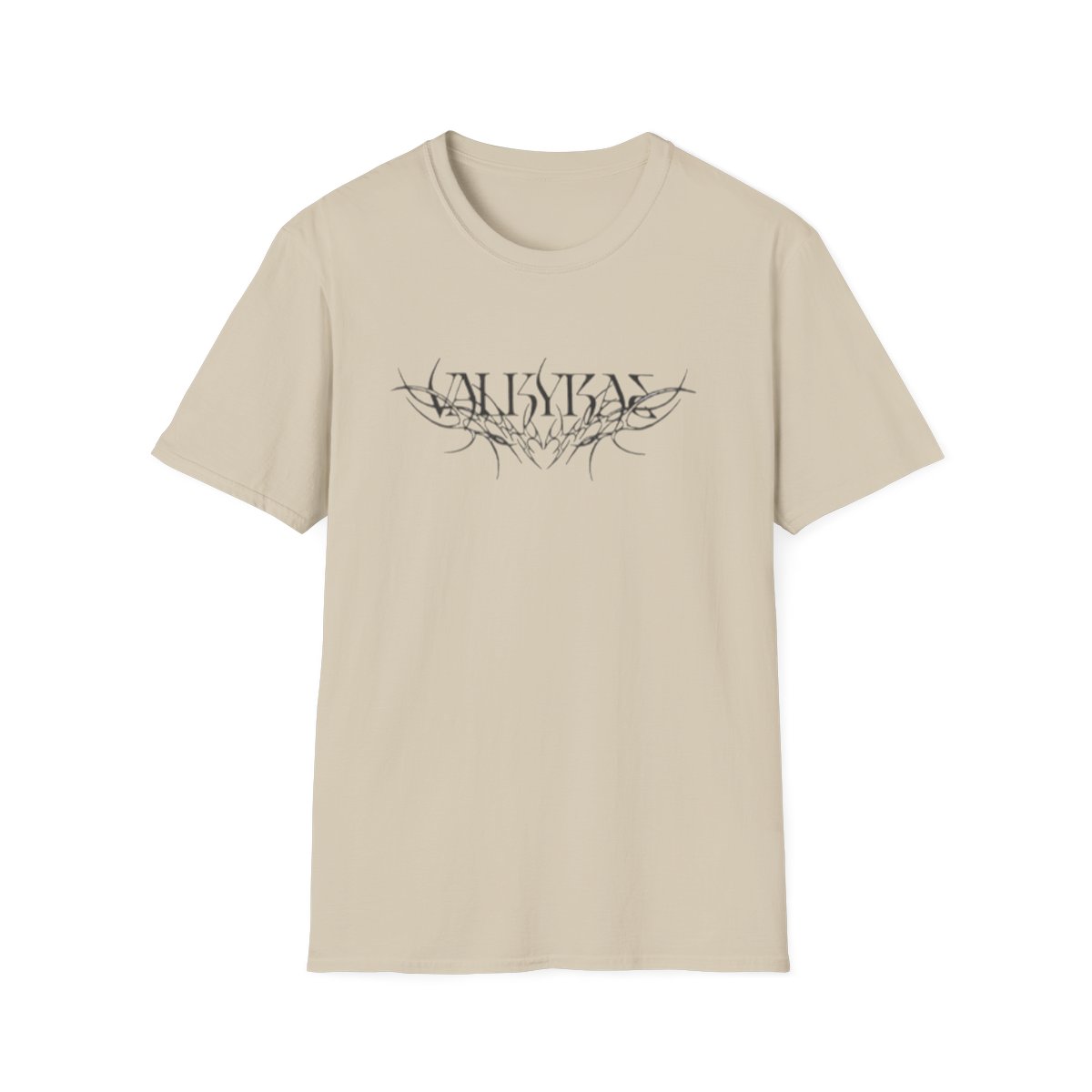 Tribal Valkyrie Script T-Shirt | Norse Warrior Mythology Tee | Valkyrae - alternate angle 2, merchandise