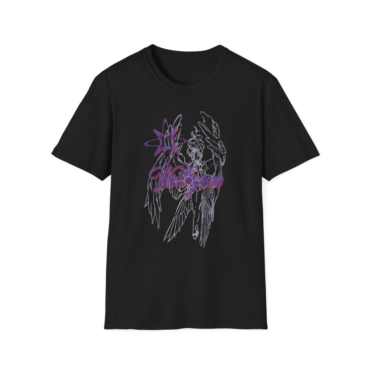 Valkyrie Angel Graphic T-Shirt | Mythic Winged Warrior Tee | Valkyrae - alternate angle 2, merchandise