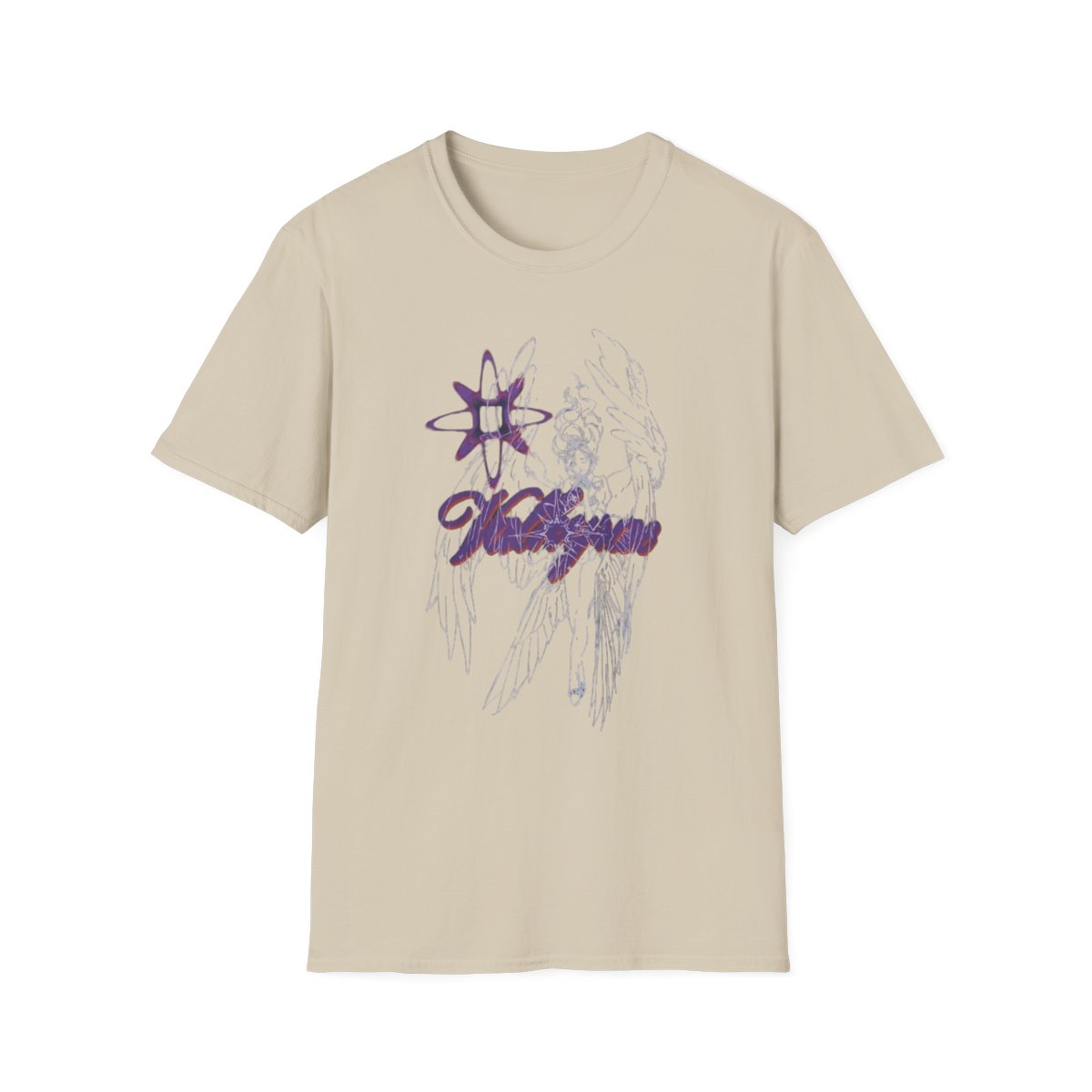 Valkyrie Angel Graphic T-Shirt | Mythic Winged Warrior Tee | Valkyrae - alternate angle 3, merchandise