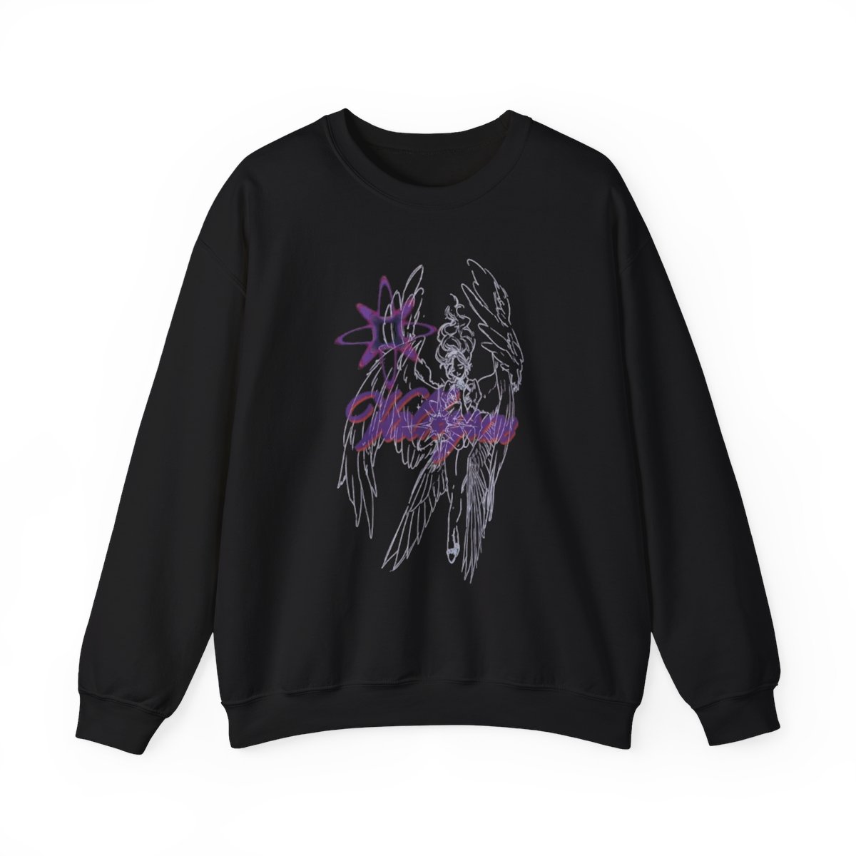 Dragon Skull Illustration Sweatshirt | Purple Grunge Wings | Valkyrae
