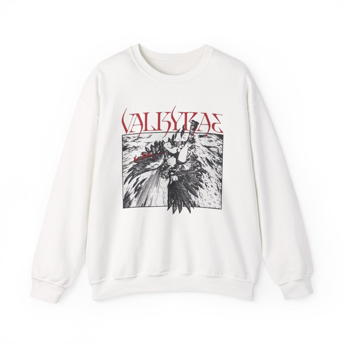 Valkyrie Illustration Crewneck Sweatshirt | Norse Warrior Graphic | Valkyrae