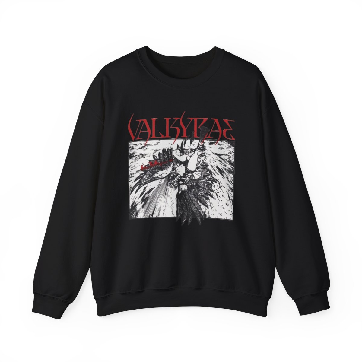 Valkyrie Illustration Crewneck Sweatshirt | Norse Warrior Graphic | Valkyrae - alternate angle 2, merchandise