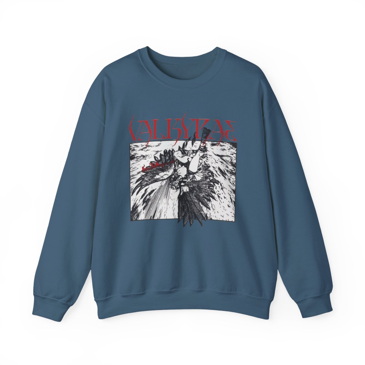 Valkyrie Illustration Crewneck Sweatshirt | Norse Warrior Graphic | Valkyrae - alternate angle 5, merchandise