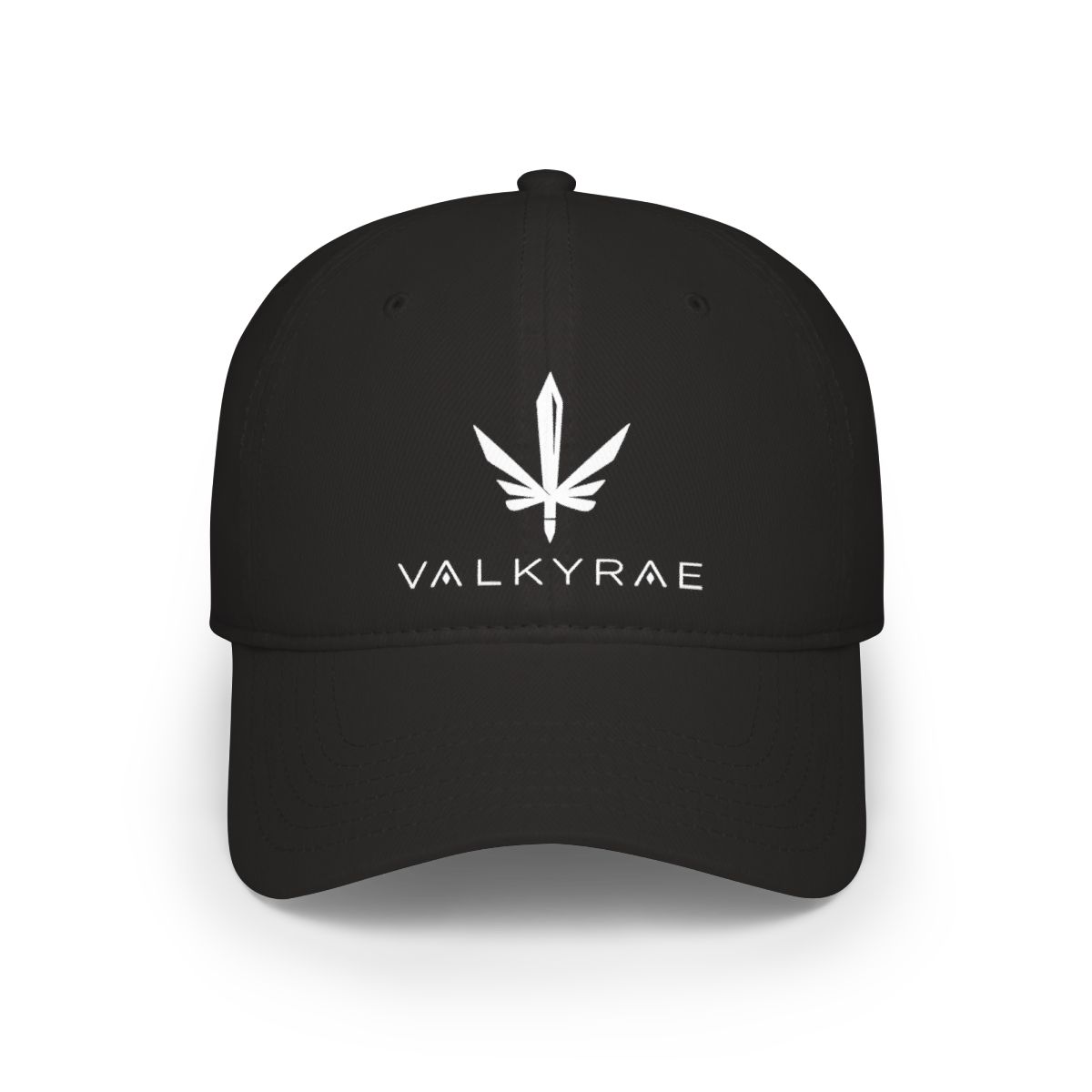 Valkyrae Leaf Logo Baseball Cap | Embroidered Black Hat | Valkyrae