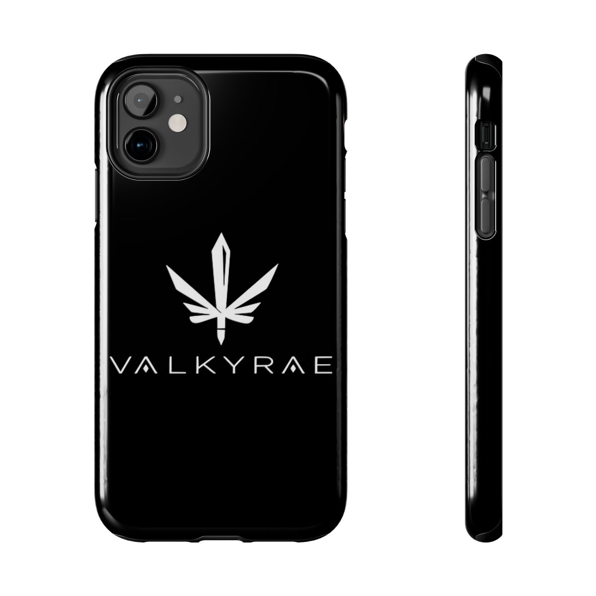 Leaf Logo Phone Case | Black Protective Tough Case | Valkyrae - alternate angle 1, merchandise