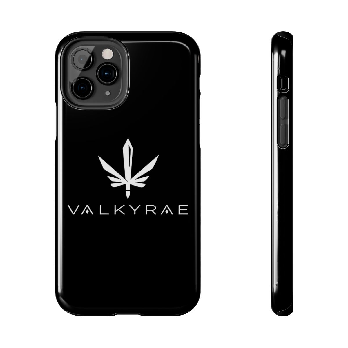Leaf Logo Phone Case | Black Protective Tough Case | Valkyrae - alternate angle 2, merchandise