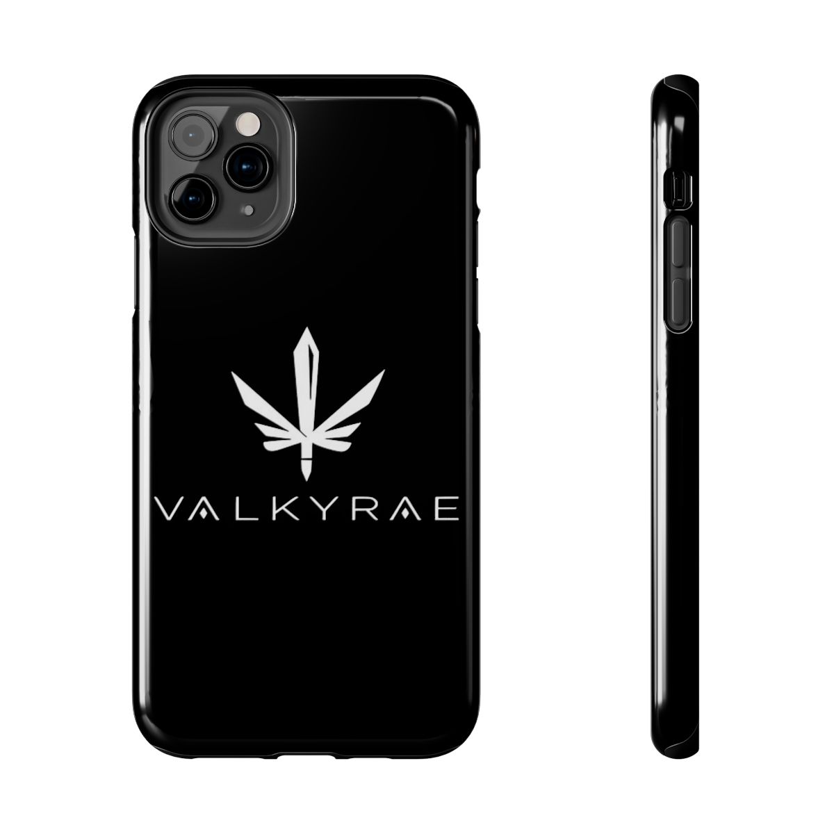 Leaf Logo Phone Case | Black Protective Tough Case | Valkyrae - alternate angle 4, merchandise