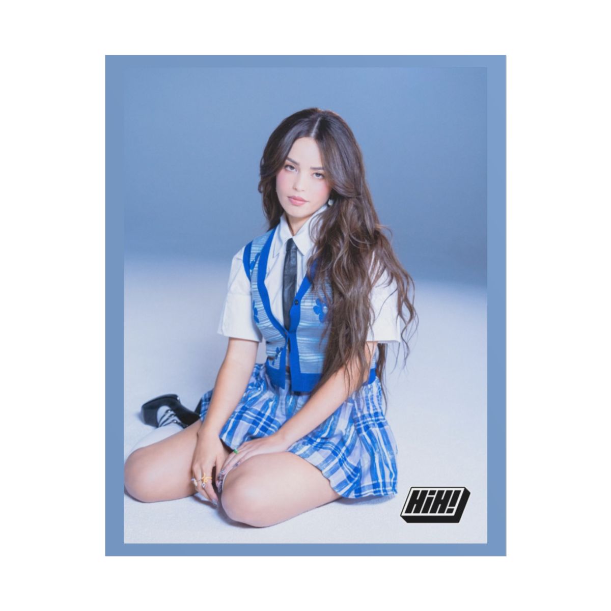 Blue Plaid Schoolgirl Photo Rolled Poster | Valkyrae