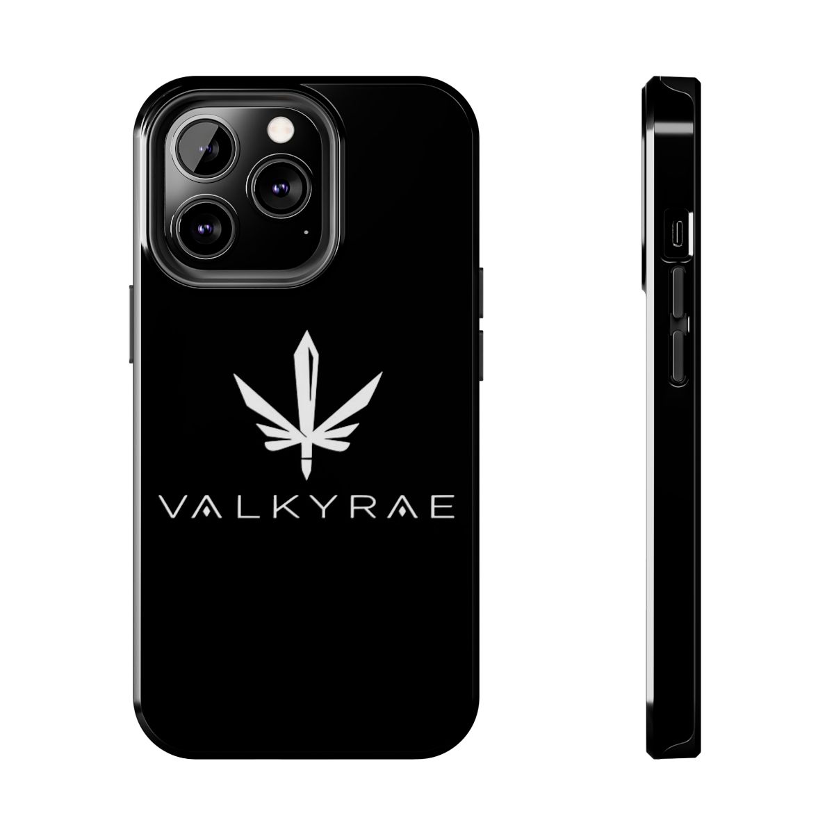 Leaf Logo Phone Case | Black Protective Tough Case | Valkyrae - alternate angle 2, merchandise