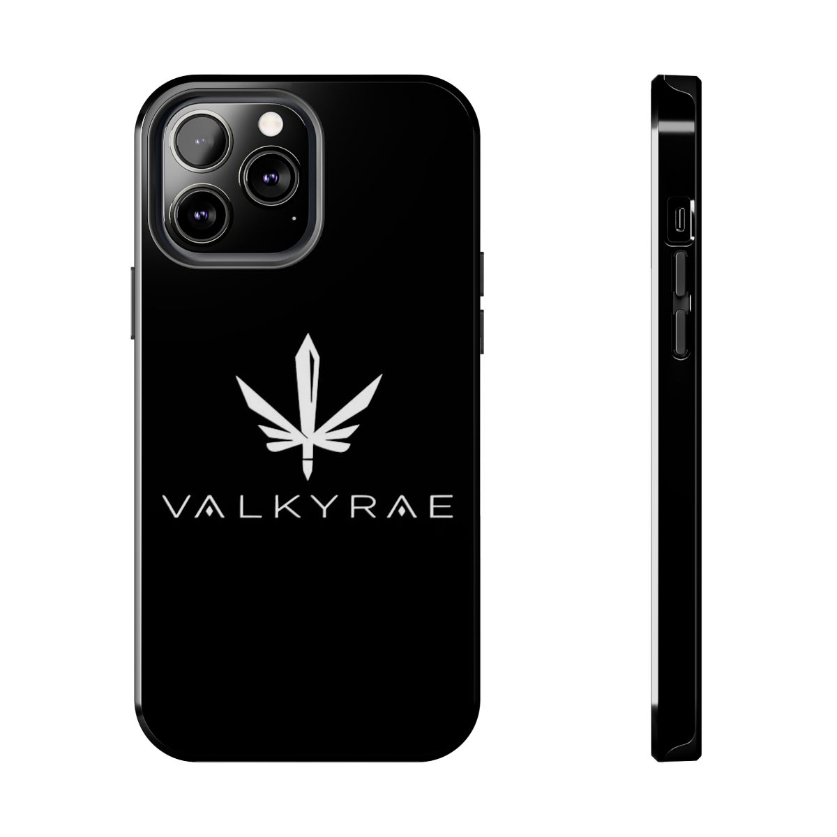 Leaf Logo Phone Case | Black Protective Tough Case | Valkyrae - alternate angle 3, merchandise
